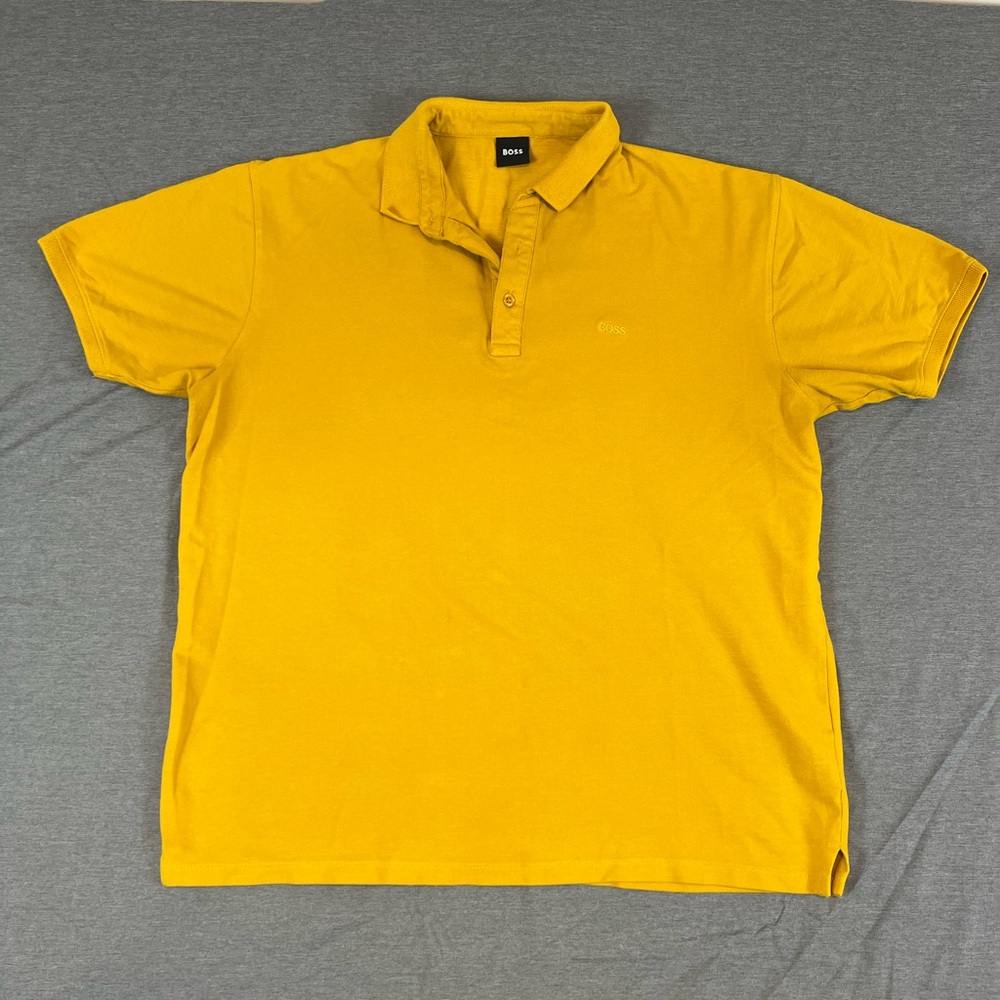 Boss Yellow Polo Shirt Short Sleeve Classic